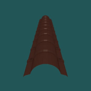 380mm VT Ridge 28G Brick Red Smooth