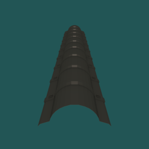 380mm VT Ridge 28G Charcoal Smooth