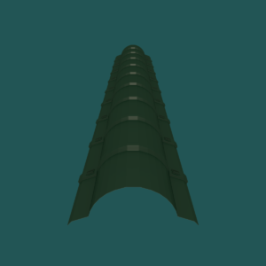 380mm VT Ridge 28G Dark Green Smooth