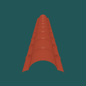 380mm VT Ridge 28G Tile Red Smooth