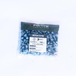 FIXTITE Class 4 25MM Full Thread Steel Fastener With EPDM Washer (100pcs/Box)