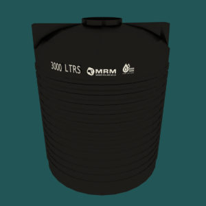Black PVC 3,000L Round Water Tank