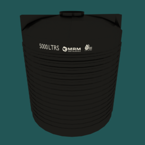Black PVC 5,000L Round Water Tank